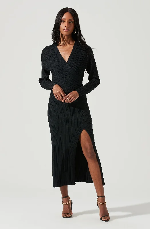 Astrid Ribbed Knit Midi Dress