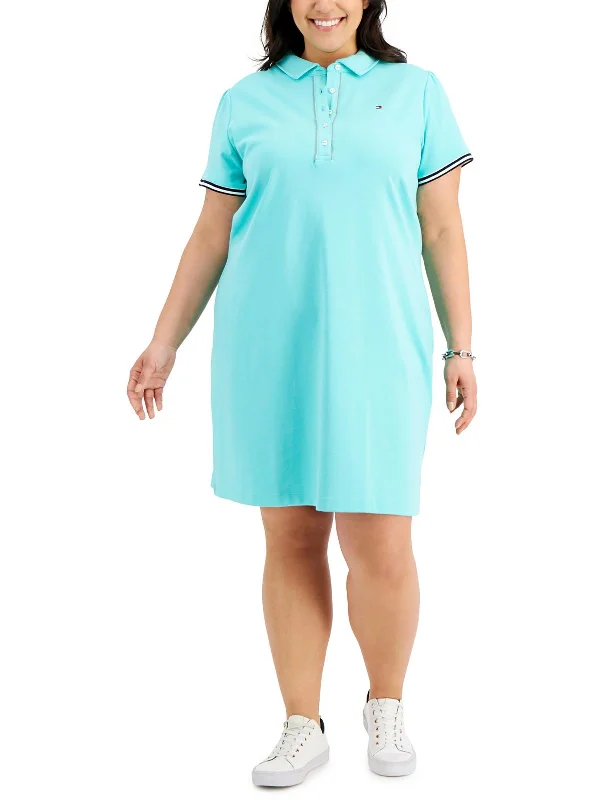 Plus Womens Cotton Knee T-Shirt Dress