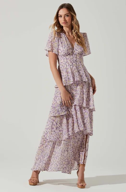 Tayla Floral Tiered Midi Dress