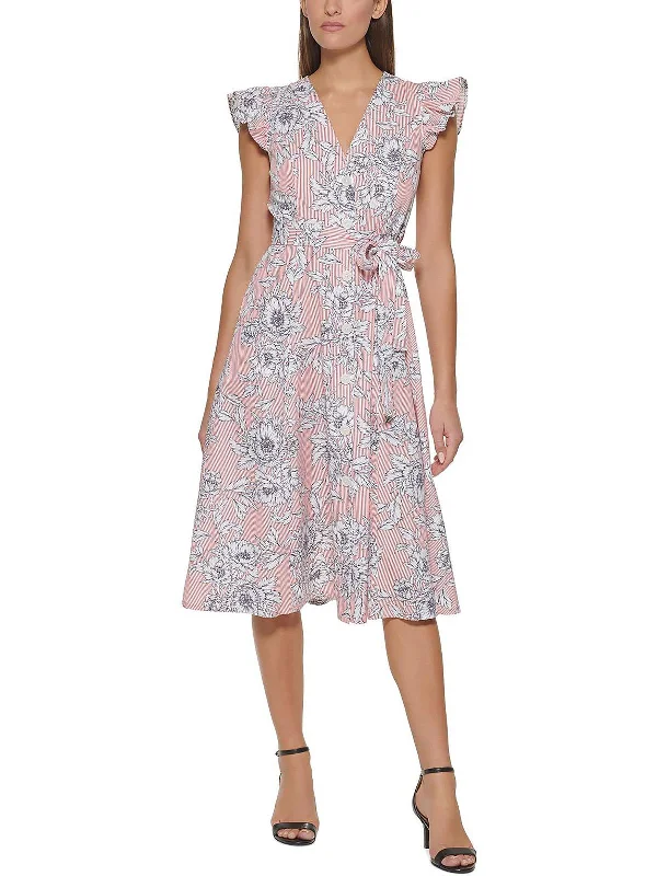 Womens Cotton Printed Midi Dress