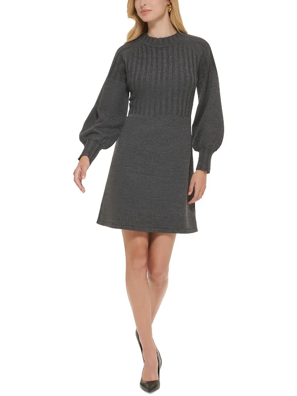 Womens Knit Midi Sweaterdress