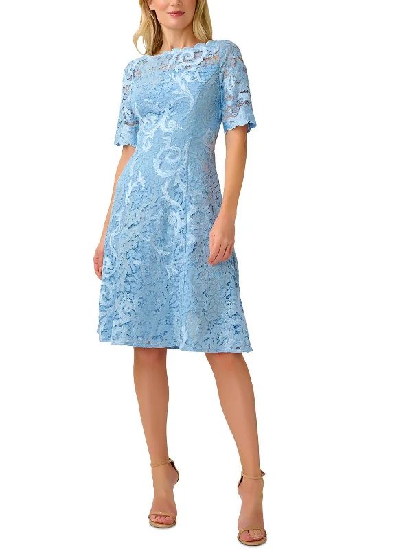 Womens Lace Midi Cocktail and Party Dress