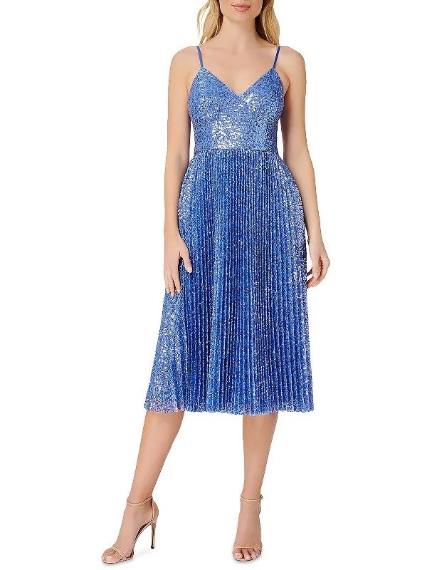 Womens Sequined Mid Calf Midi Dress