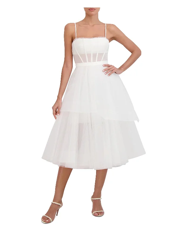 Womens Tulle Prom Midi Dress