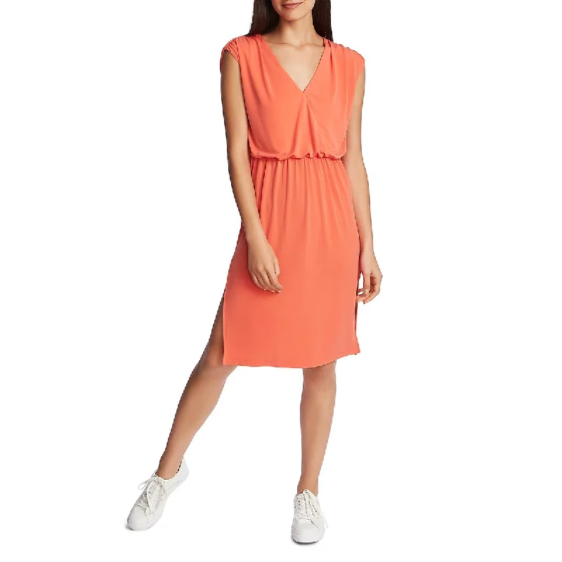 1.State Womens Cinched Waist V-Neck Casual Dress