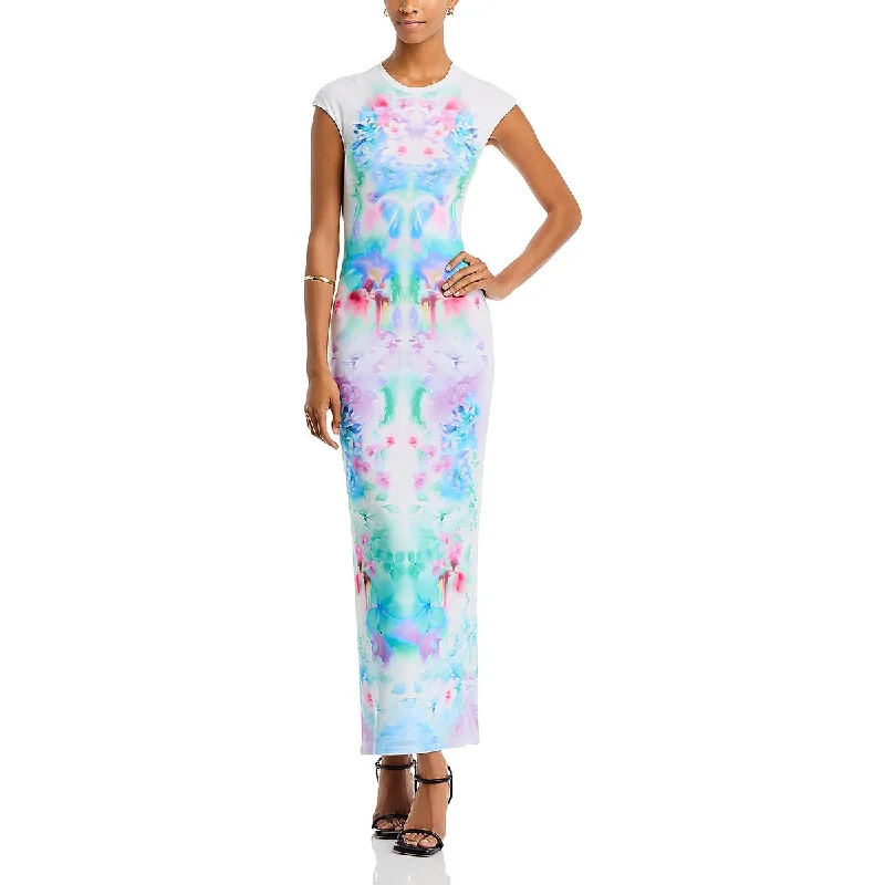 AFRM Womens Cody Floral Maxi T-Shirt Dress