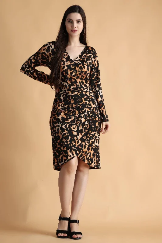 Animal Printed Bodycon Dress