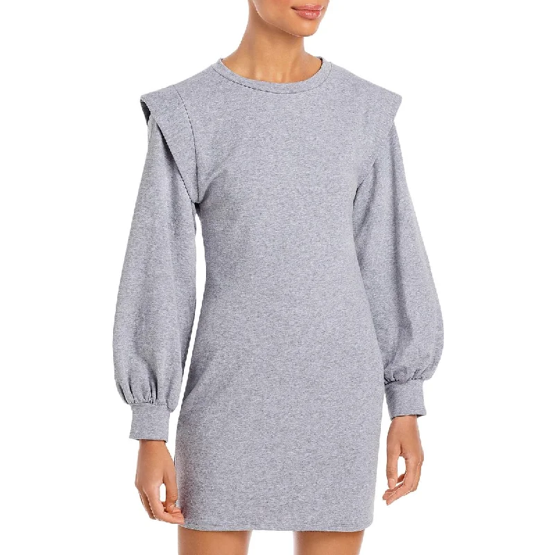 Aqua Womens Crew Neck Long Sleeves Sweatshirt Dress