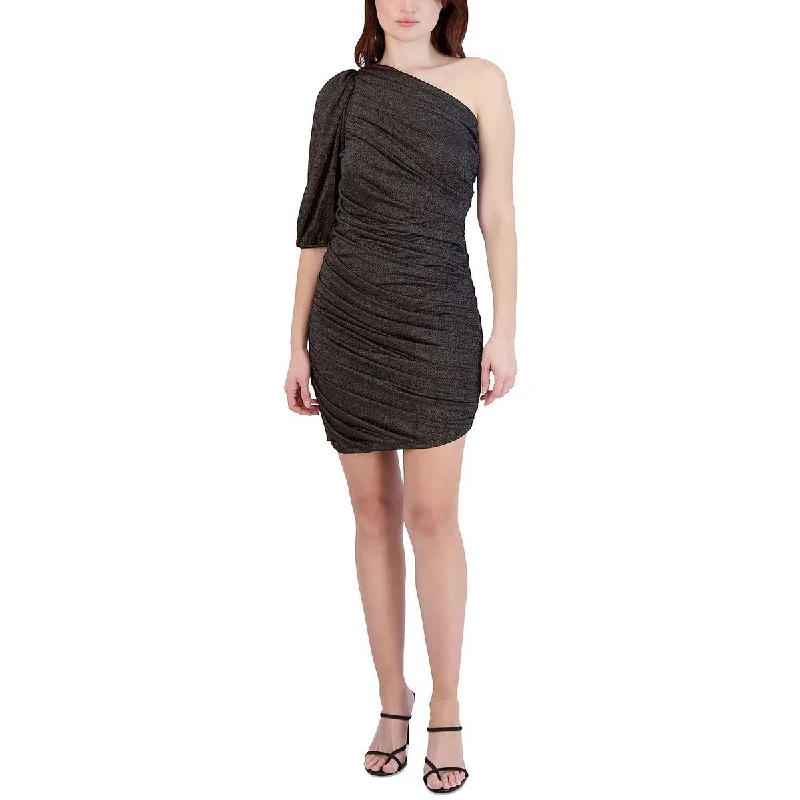 BCBGeneration Womens Metallic Ruched Bodycon Dress