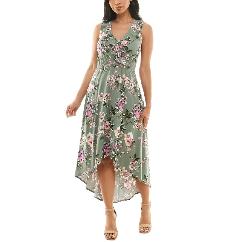 BCX Womens Floral Maxi Maxi Dress