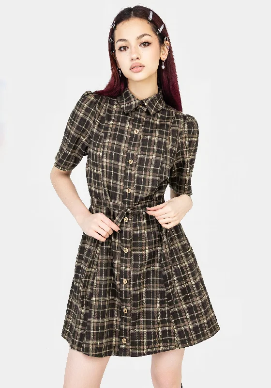 Beatrice Check Mini Shirt Dress