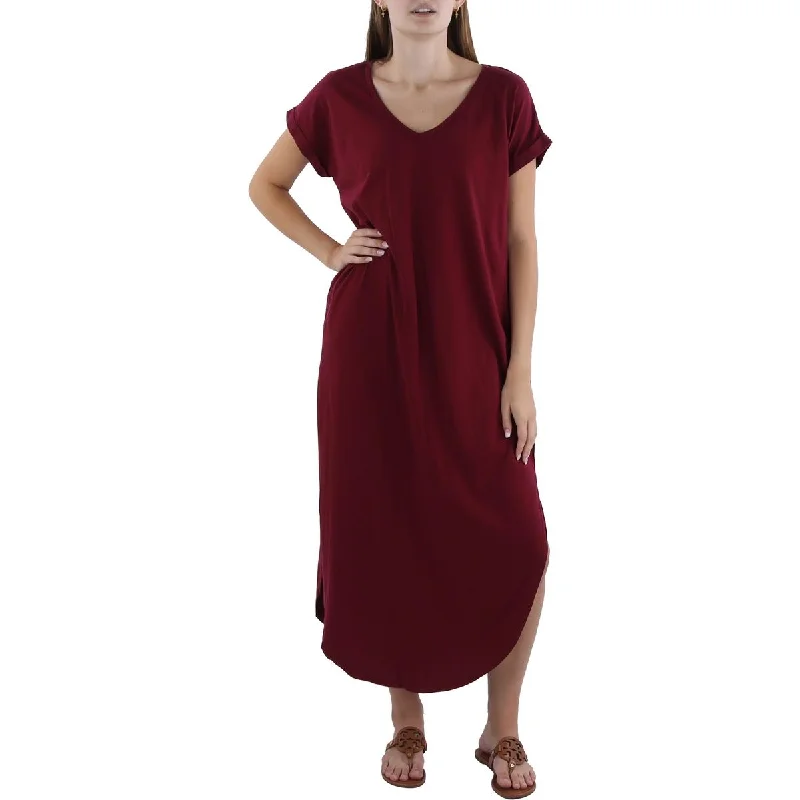 Bobi Womens Cotton Maxi T-Shirt Dress