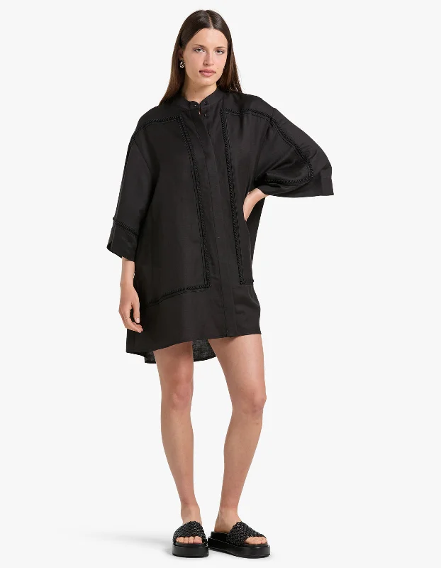 Fortuna Shirt Dress - Black