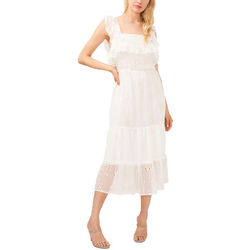 CeCe Womens Ruffled Sundress Maxi Dress