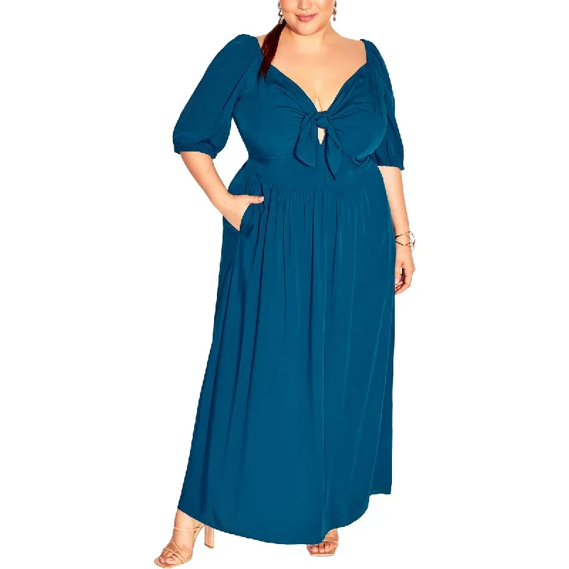 City Chic Womens Flared Fitted Maxi Dress