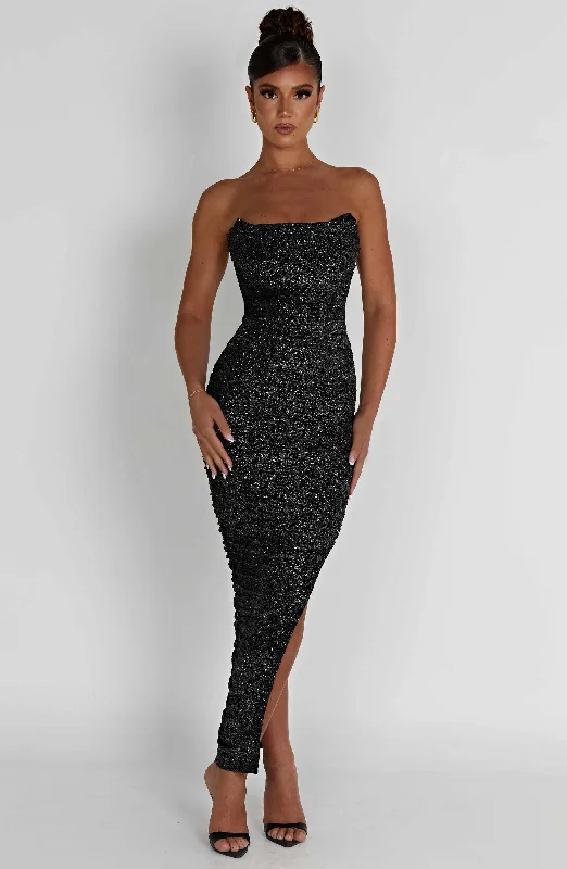 Demi Maxi Dress - Black Sparkle