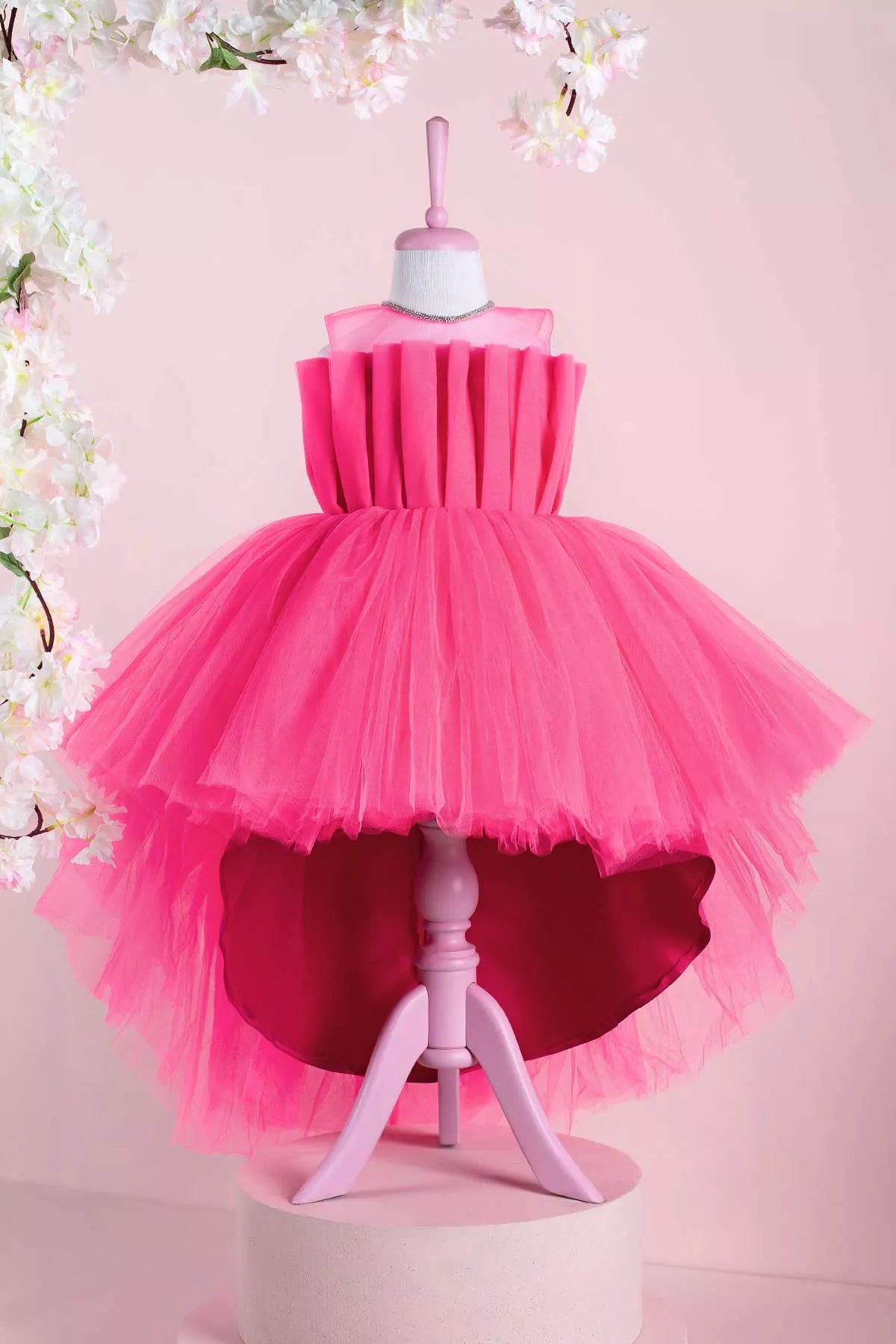 Eliza Pink Party Dress - Tailed