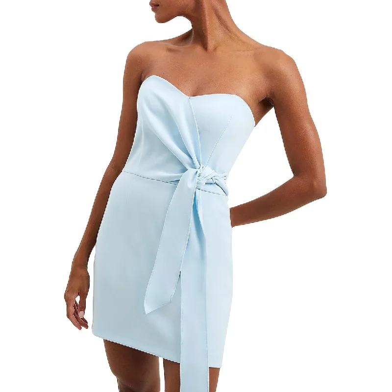 French Connection Womens Whisper Strapless Bow Bodycon Dress