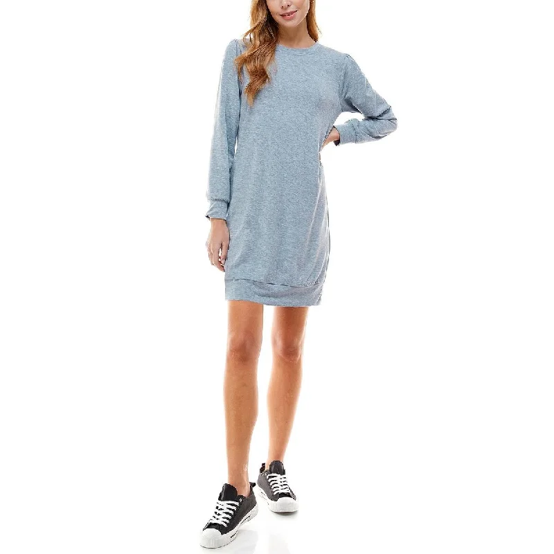 Kingston Grey Womens Juniors Comfy Long Sleeves T-Shirt Dress