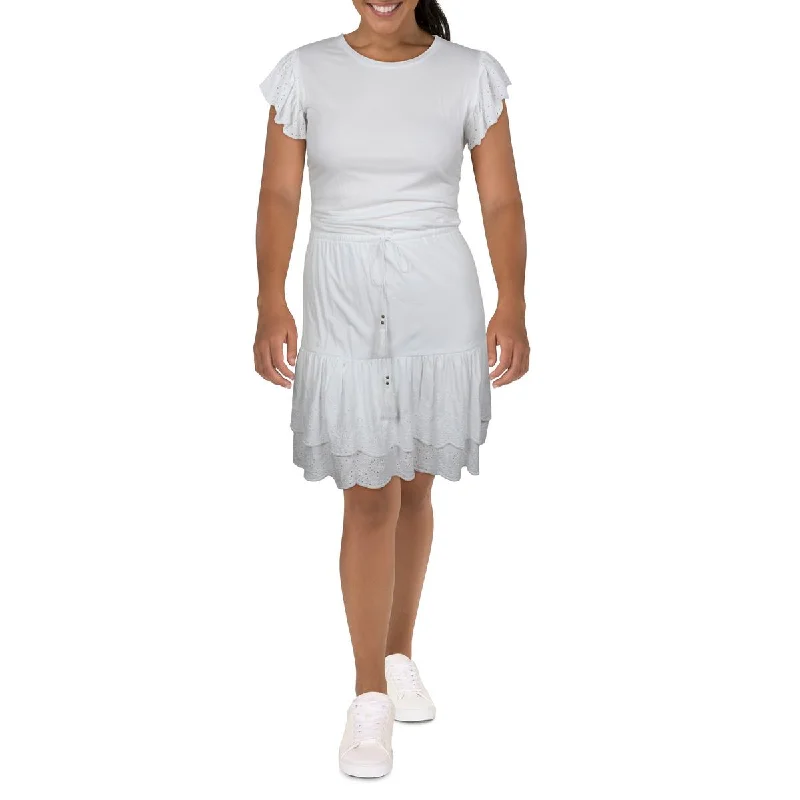 Lauren Ralph Lauren Womens Eyelet Knee-Length T-Shirt Dress