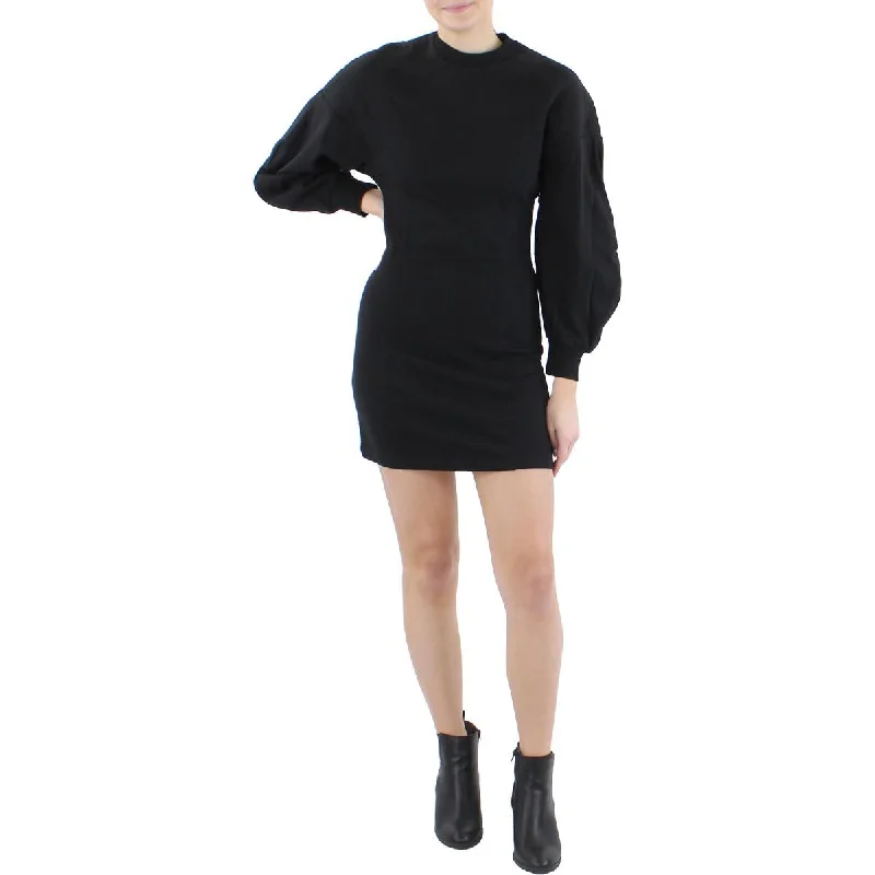 LINI Womens Extended Shoulder Mini Sweatshirt Dress