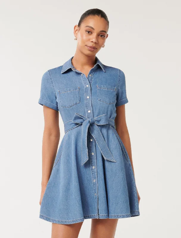 Megan Denim Shirt Dress