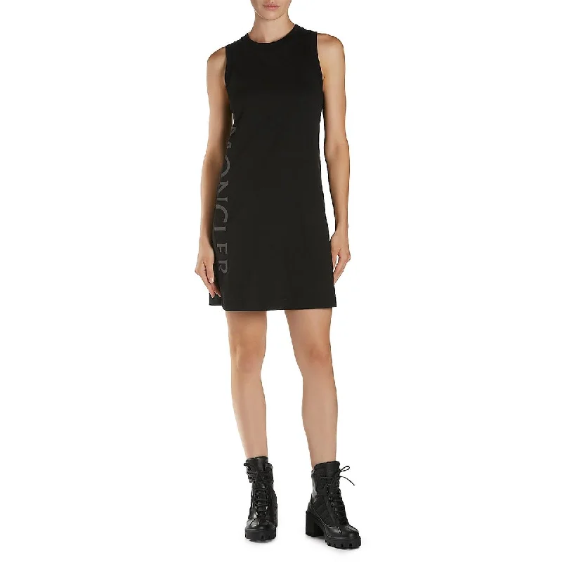 Moncler Womens Mesh Inset Above Knee T-Shirt Dress