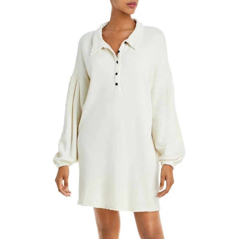 n:PHILANTHROPY Womens Ellis Collared Long Sleeves Sweatshirt Dress