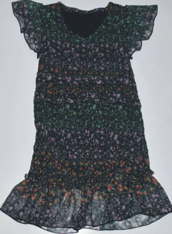 Ombre Floral Dress In Black