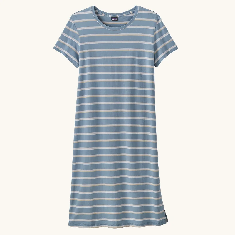 Patagonia Women's Regenerative T-Shirt Dress - Sunset Stripe/Light Plume Grey