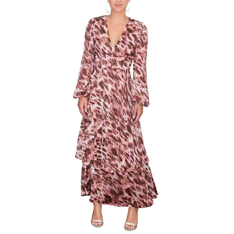 Rachel Rachel Roy Womens Chiffon Metallic Maxi Dress