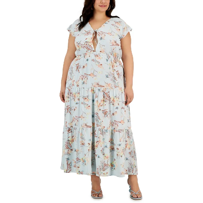 Rachel Rachel Roy Womens Plus Crepe Floral Maxi Dress