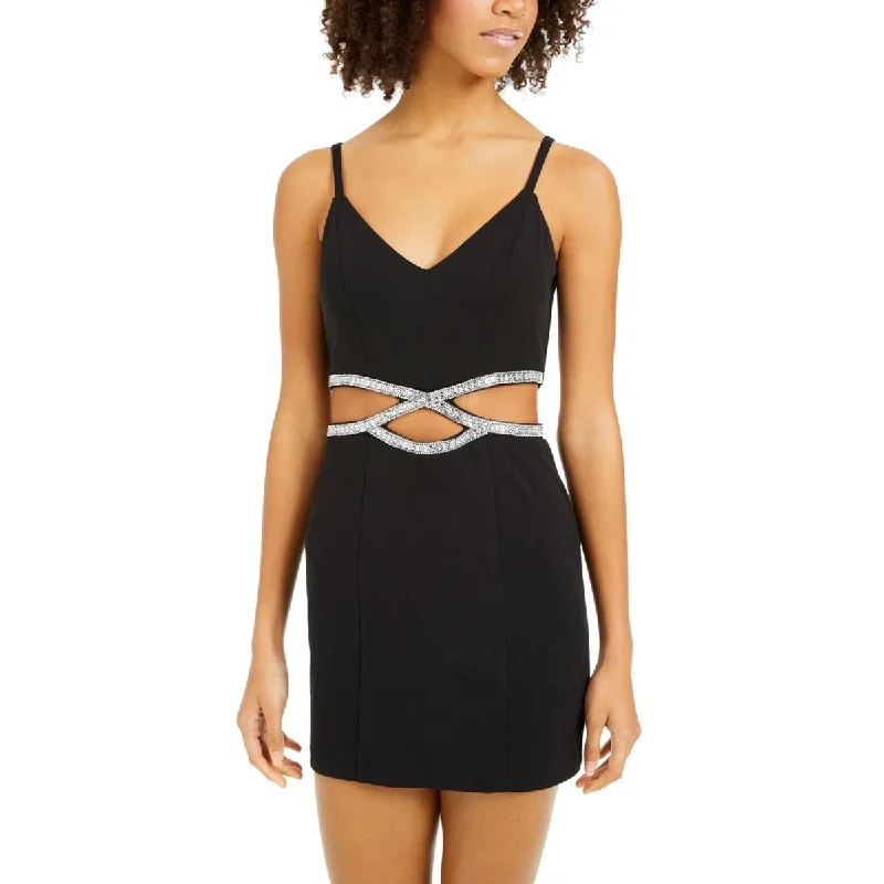 Speechless Womens Juniors New Trip Affinity Cut-Out Mini Bodycon Dress