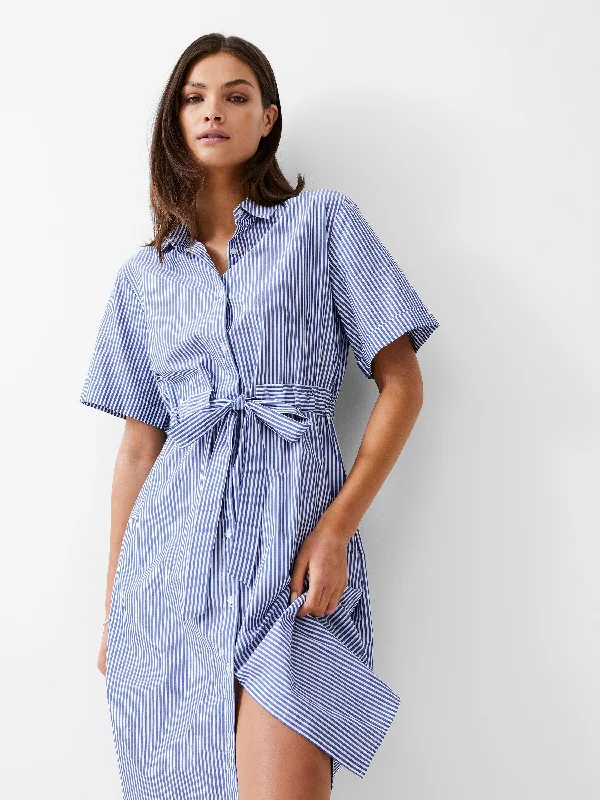 Stripe Poplin Shirt Dress