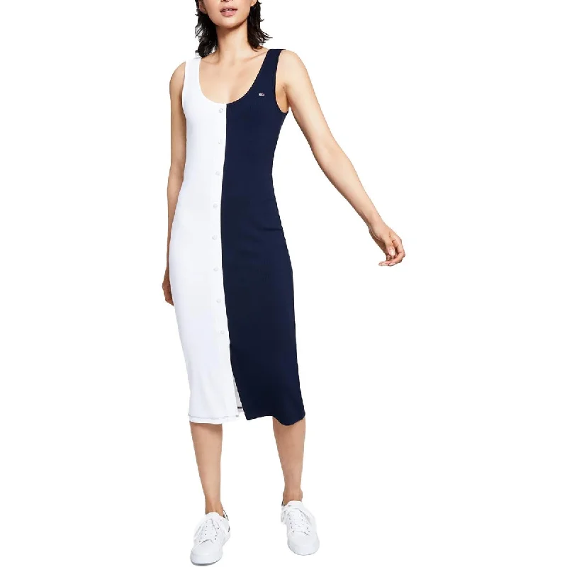 Tommy Jeans Womens Ribbed Midi T-Shirt Dress