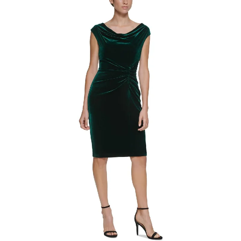 Vince Camuto Womens Velvet Midi Bodycon Dress