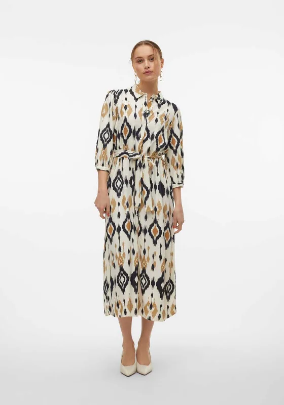 Vero Moda Millie Printed Shirt Dress, Birch