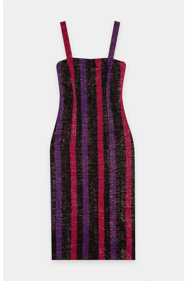 Aya Spaghetti Strap Dress - Black/Red