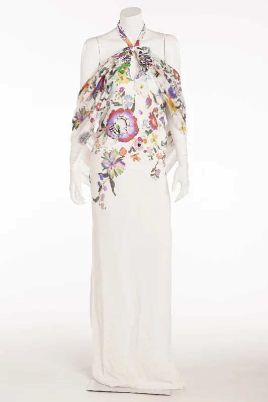 Etro - As seen on the Runway 2013 Spring/Summer Collection - Long White Floral Dress - IT 40