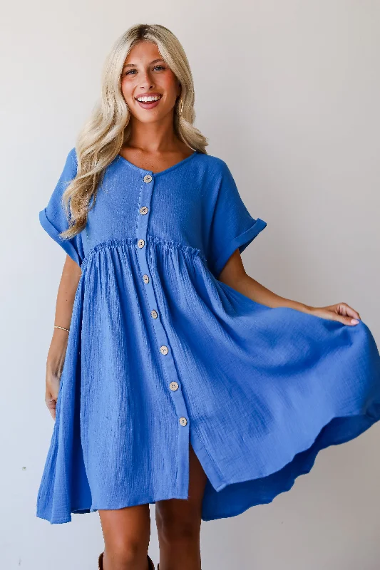 FINAL SALE - Momentous Cuteness Linen Babydoll Mini Dress